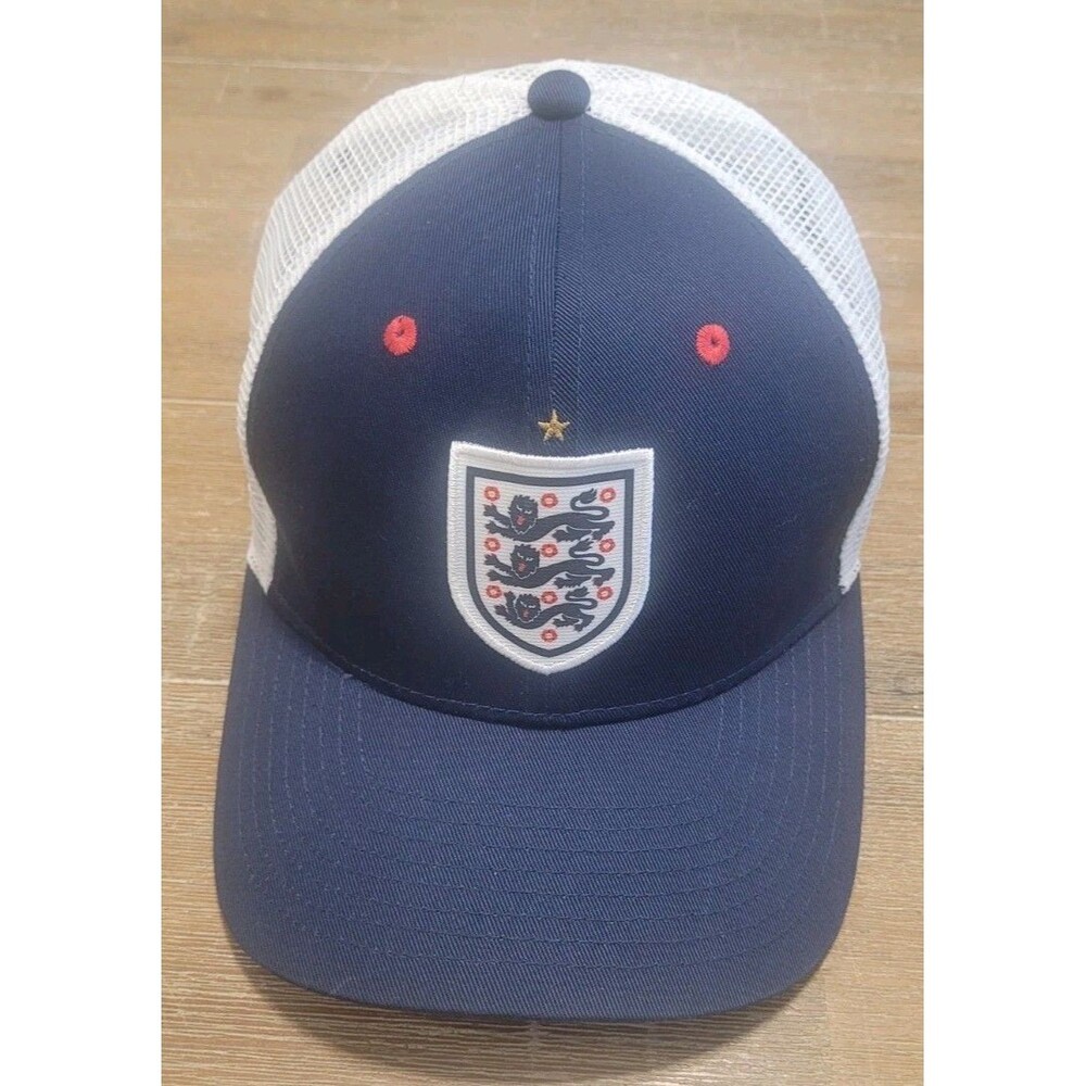 England 2026/27 Nike Rise Cap National Team Trucker Hat Snapback Navy Blue White
